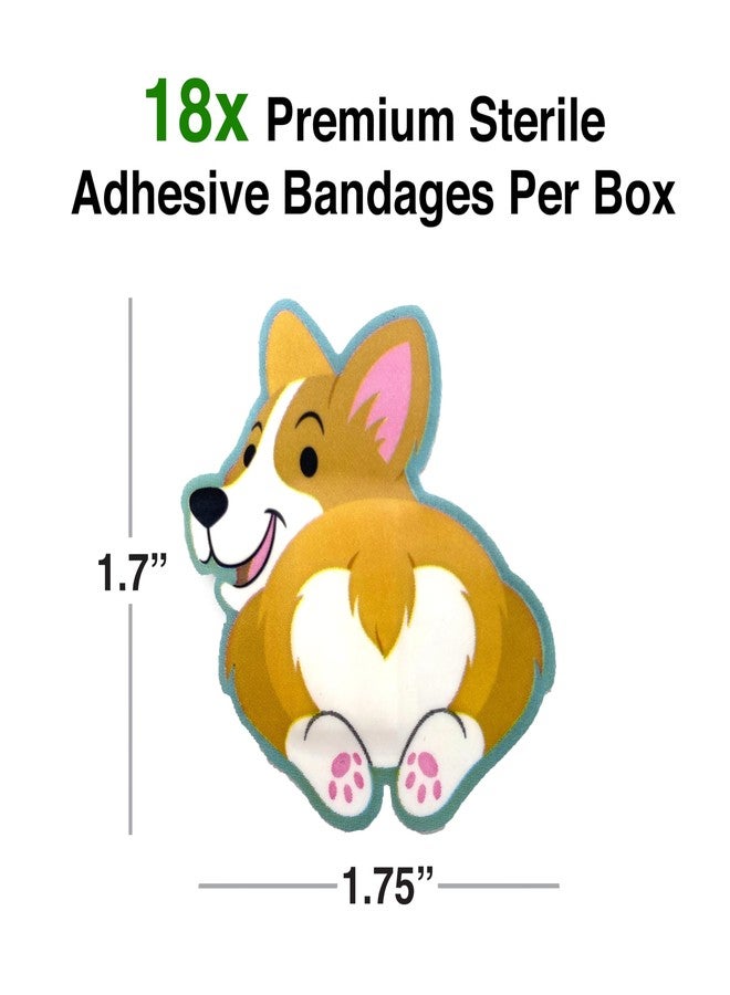 GAMAGO Corgi Butt Bandages for Kids & Kidults - Set of 18 Individually Wrapped Self Adhesive Bandages - Sterile, Latex-Free & Easily Removable - Funny Gift & First Aid Addition - Image 2